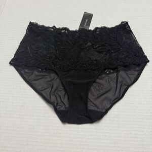Natori Feathers Hipster Briefs‎ Black Underwear Panties 756023 Women's Size M